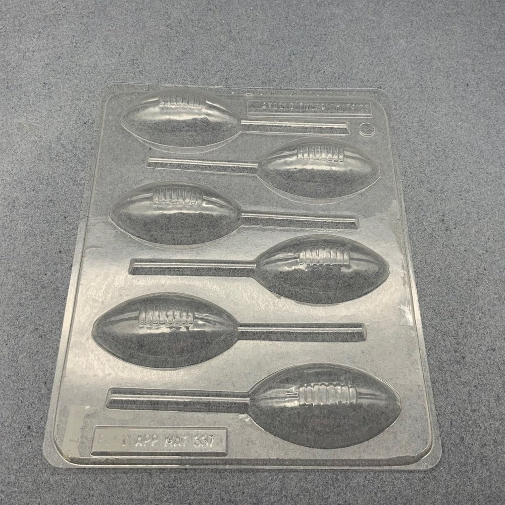 Plastic Candy Craft Mold Football Lollipop Sucker Sports 6 Cavities